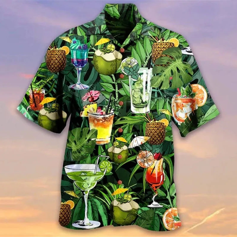Loose Breathable 3D Print Trendy Hawaiian Shirts