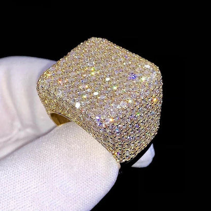 Huitan Square Shaped Ring with Shining Cubic Zirconia
