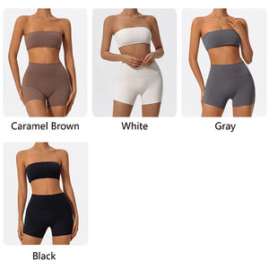 Ctenkevet Two Piece Crop Top and High Waist Shorts Set