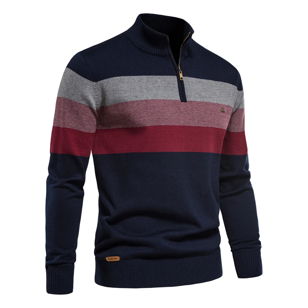 Cotton Mock Neck Stand Collar Sweaters
