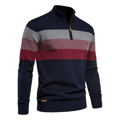 Cotton Mock Neck Stand Collar Sweaters