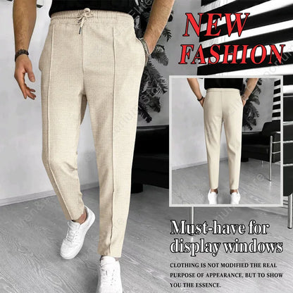 Men's Slim Fit Waffle Knit Athletic Jogger Pants with Pockets