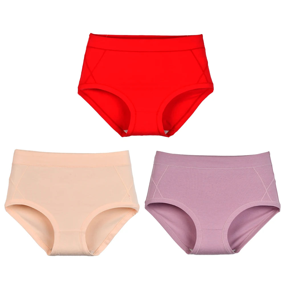 Women's High Waist Cotton Briefs (3-Pack)