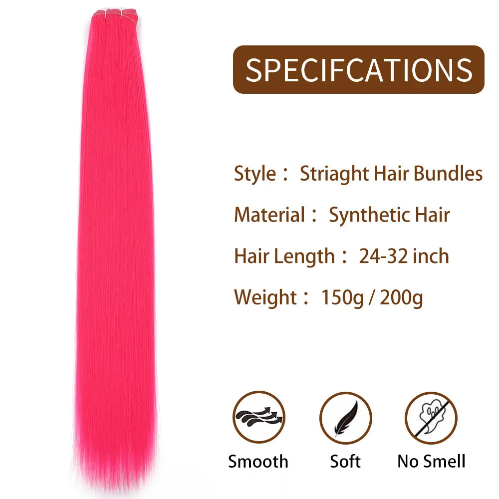 Bone Straight Synthetic Hair Bundles