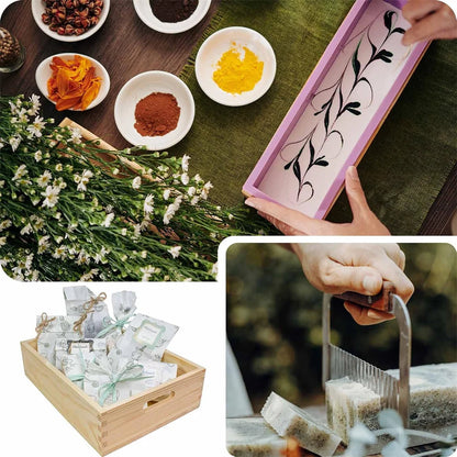DIY Handmade Silicone Soap Making Kit with Wood Box & Cutters