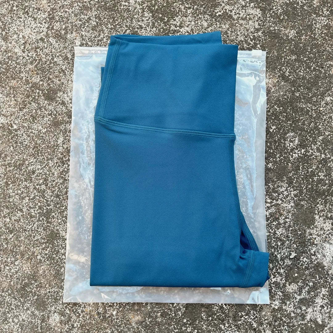 Solid Color High Waist Leggings with Pocket