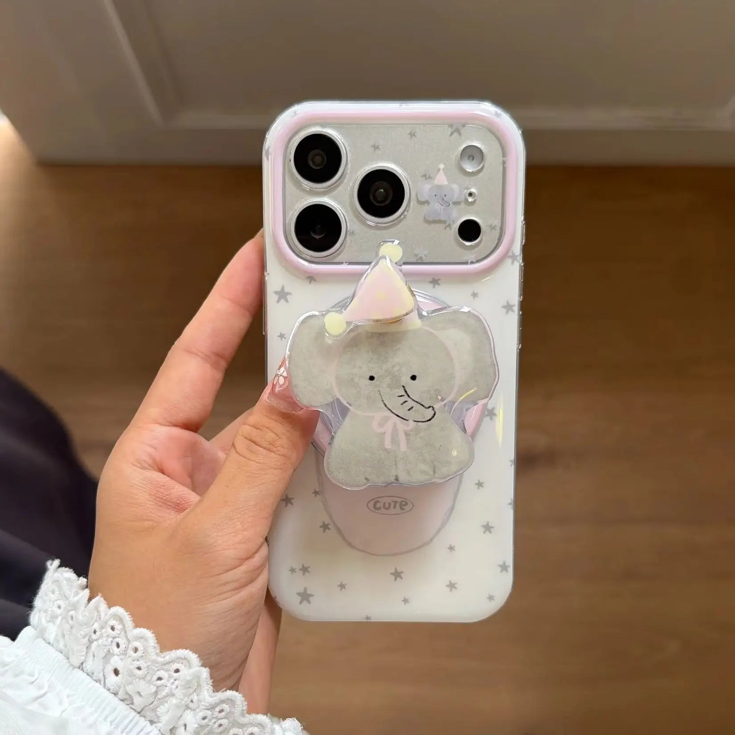 Magnetic Bow & Elephant Pattern Case for iPhone