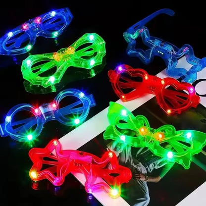 6-Pack LED Light-Up Party Glasses with Flashing Glow Shapes for Halloween & Birthdays