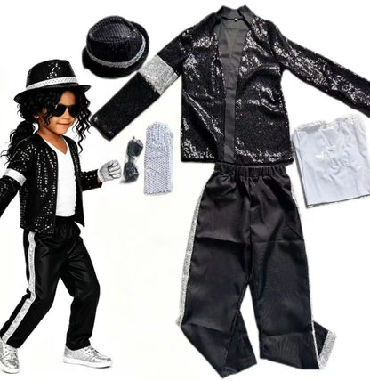 Boys' Michael Jackson Red Leather Jacket & Pants Set 