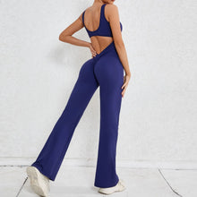 Seamless Backless Scrunch Fitness Flared Leg Jumpsuit