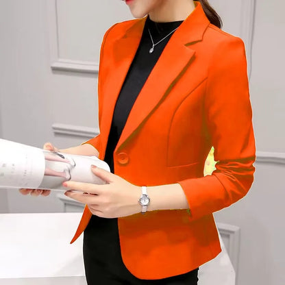 Women's Formal Slim Fit Notched Collar Blazer - Office Work Suit Jacket