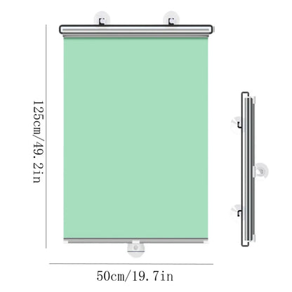 Retractable Full Blackout Cordless Roller Blinds - No-Drill Window Privacy Sunshade