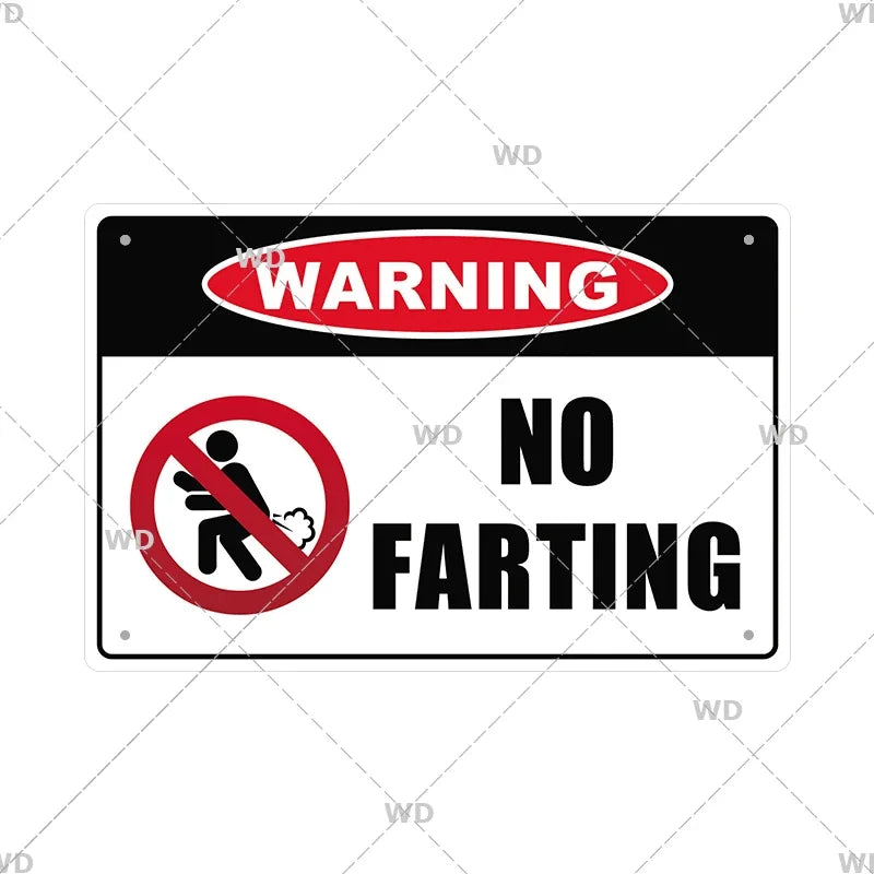 Warning Tin Sign - Vintage Private Property & Security Wall Plaque