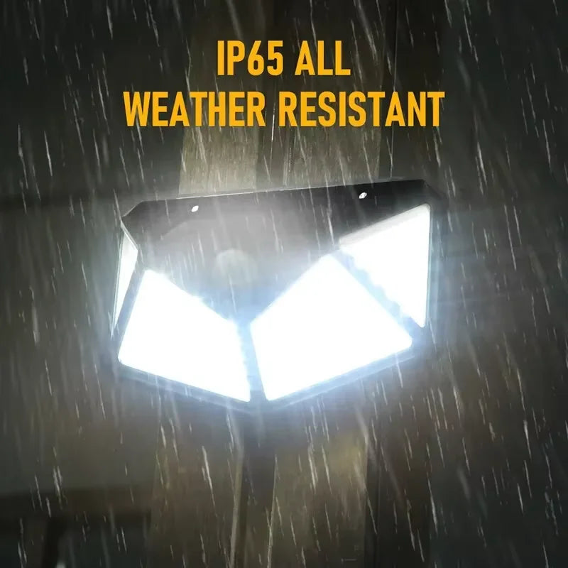 100 LED Solar Outdoor Motion Sensor Wall Lamp