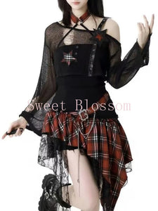 Hot Fashion 2-Pce  Blouse + Chic Irregular Dress