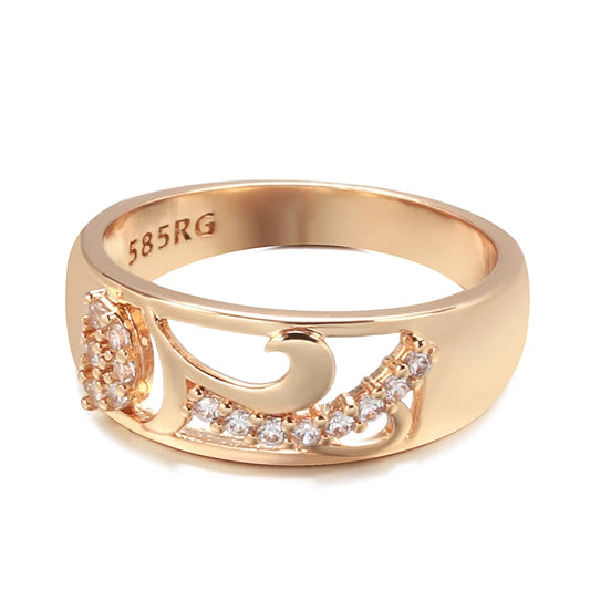585 Rose Gold With Natural Zirconia Ring