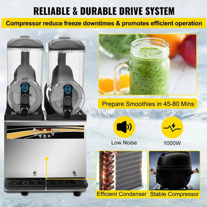 Sihao Commercial 15L Double Tank Margarita Machine