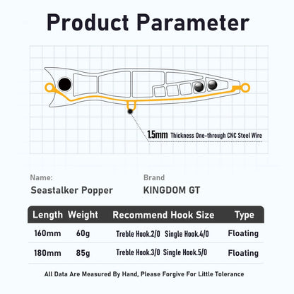 KINGDOM GT Topwater Popper Fishing Lure