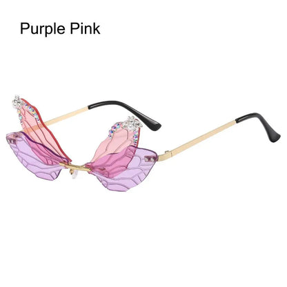 Rimless Dragonfly Wing Sunglasses