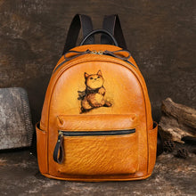 Retro Hand-painted Genuine Leather Backpack