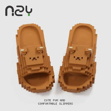 Building Block Pixel Bear Slippers