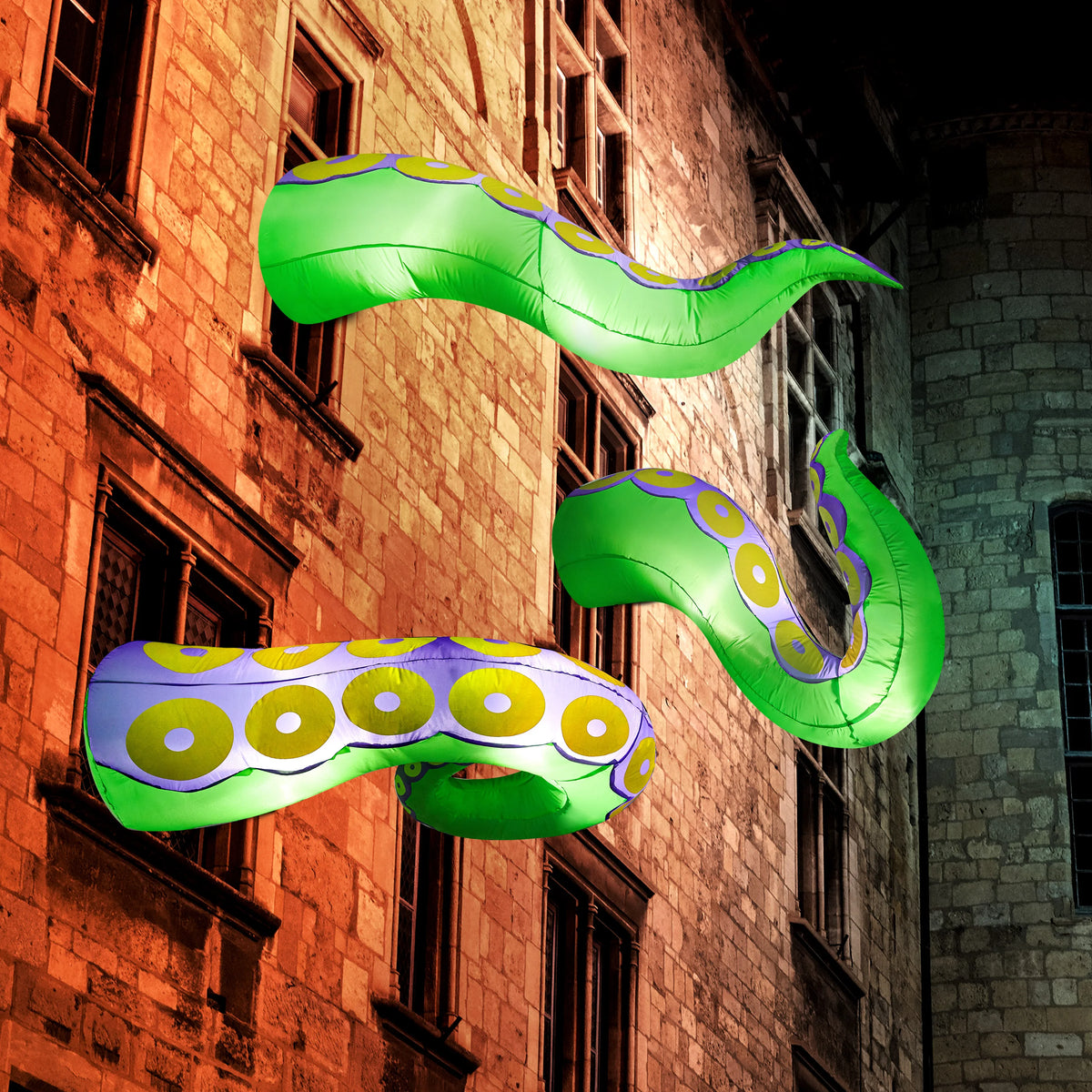3 Pcs Giant Halloween Inflatable Octopus Tentacles with Built-in LEDs