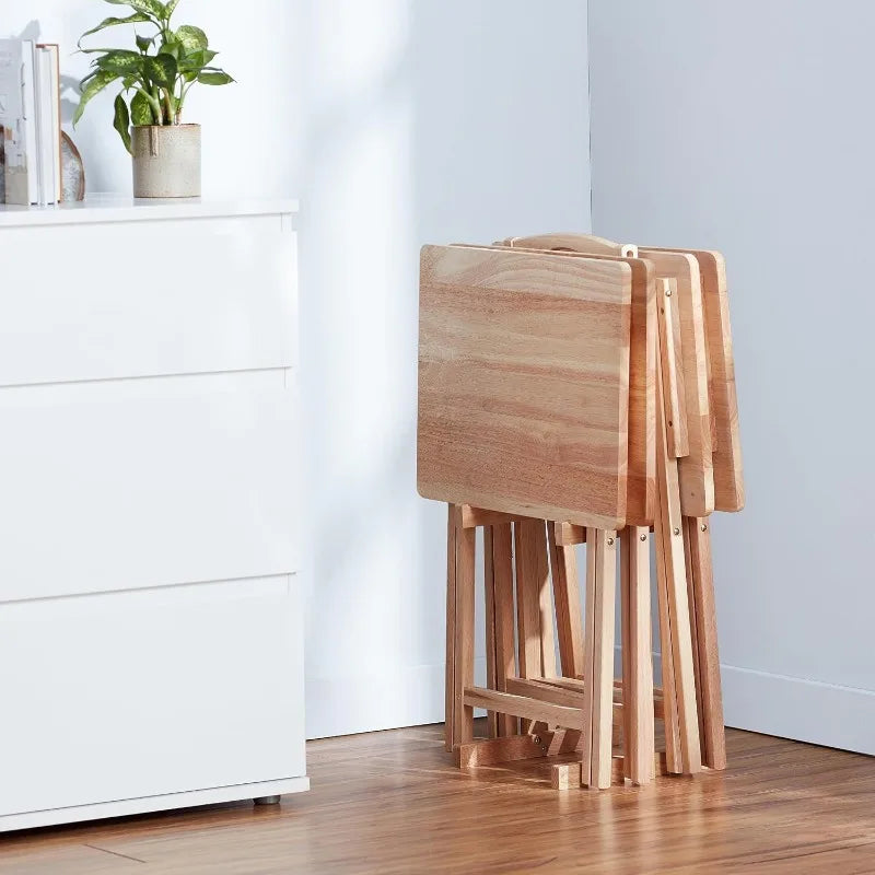 Solid Rubberwood Folding TV Tray