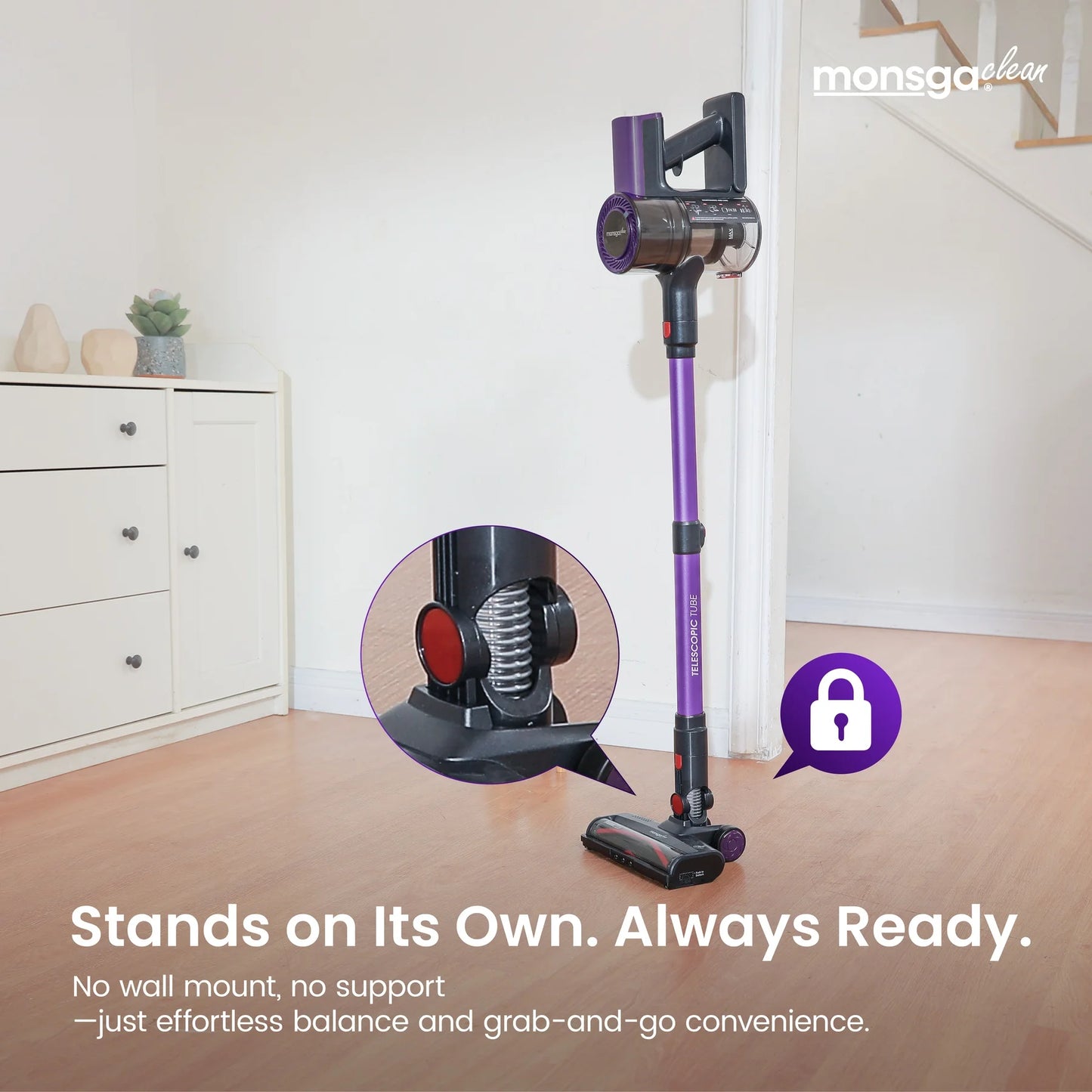 MONSGA 450W Cordless Handheld Stick Vacuum Cleaner