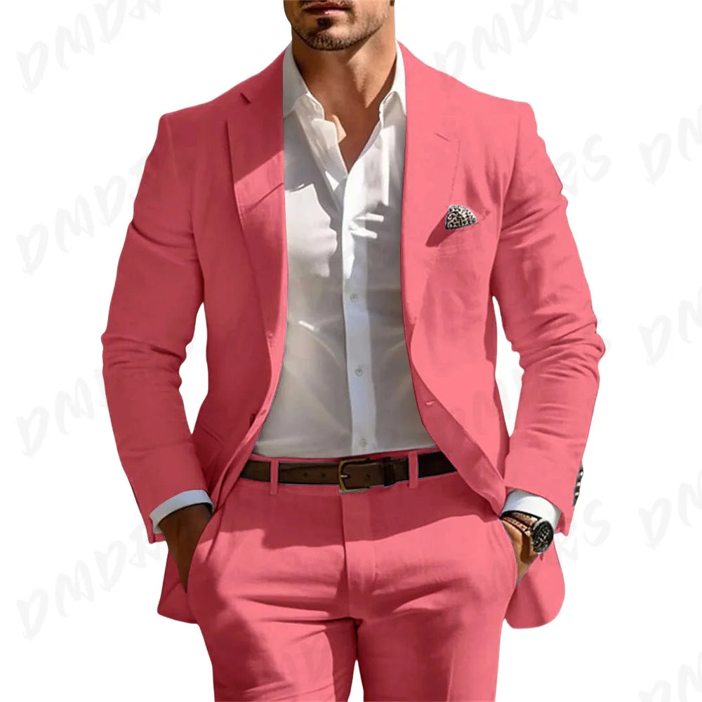 Men’s Formal Slim-Fit Suit Set – Premium Single-Breasted Wedding & Business Tuxedo