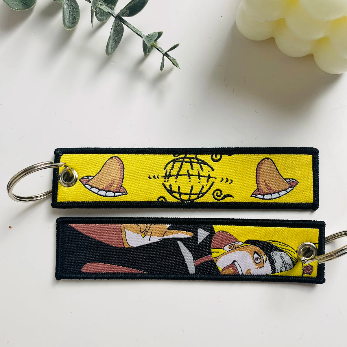 Anime Character Embroidered Key Tag