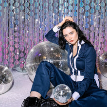 Disco Party Decorations Silver Foil Fringe Curtains