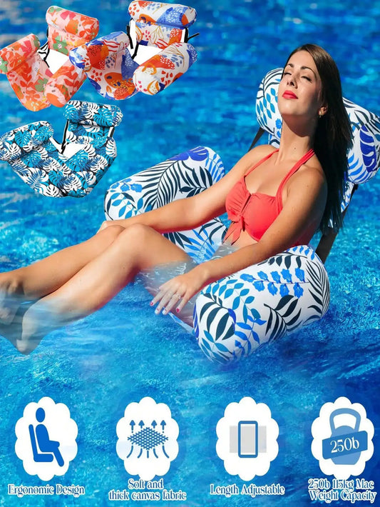 Inflatable Water Hammock Floatie with Armrests
