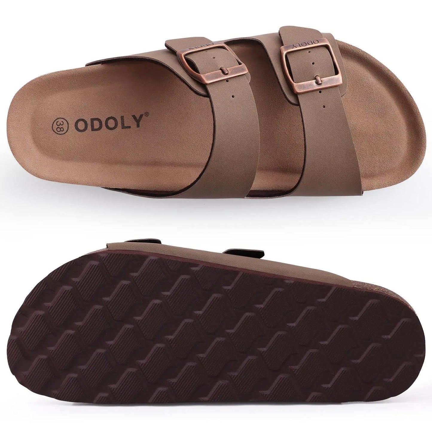 Litfun Leather Cork Slippers