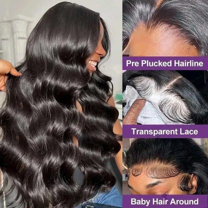 Lace Front Human Hair Body Wave Pre Plucked Wig