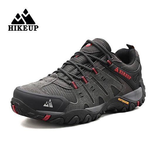 HIKEUP Suede Leather Wear-resistant Hiking Sneakers