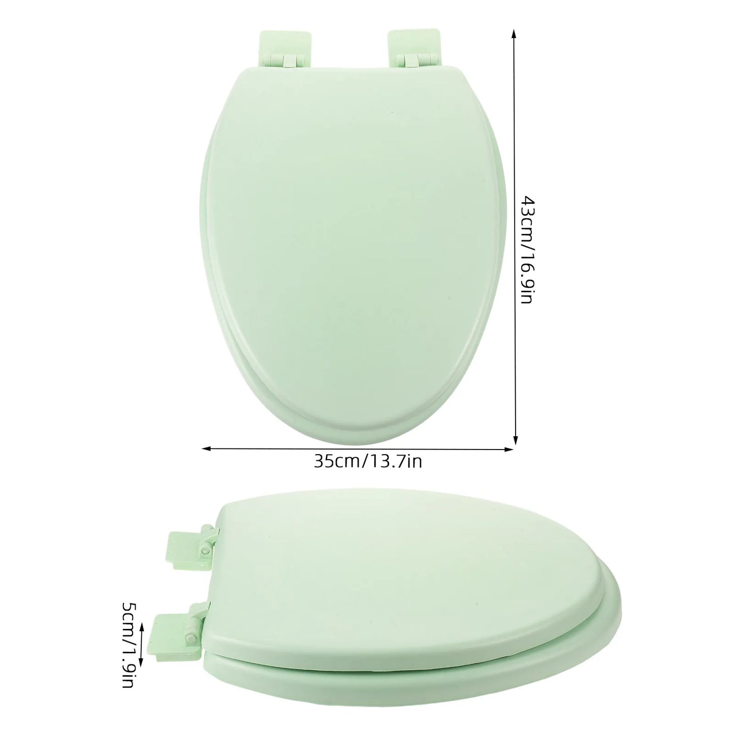 Soft Close Oval Toilet Seat Light Green Noise Free