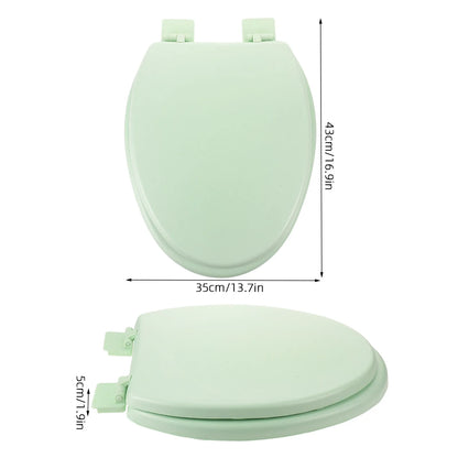 Soft Close Oval Toilet Seat Light Green Noise Free