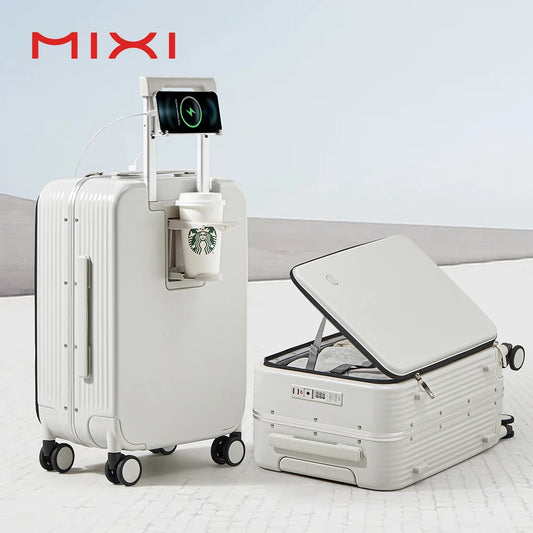 Aluminum Frame Rolling Luggage with USB Portand Phone Holder