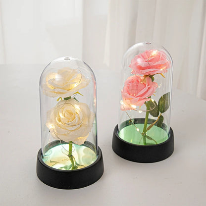 Artificial Eternal Rose LED Light in Glass Cover
