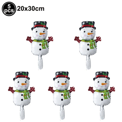 Large Standing 4D Foil Christmas Balloon - Inflatable Holiday Decor with Base