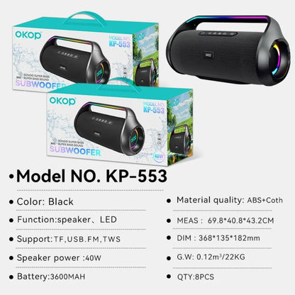 OKOP 40W Portable Wireless Speaker with Handle & RGB Lights