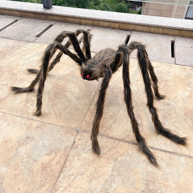 Giant Plush Black Spider Outdoor Halloween Prop Decor