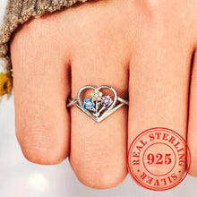 Huitan Heart-shaped Cluster Ring 925 Sterling Silver Sparkling Cubic Zirconia