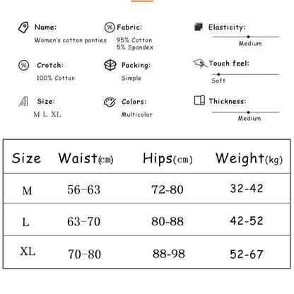 Seamless 5Pcs/Set Cotton Underwear