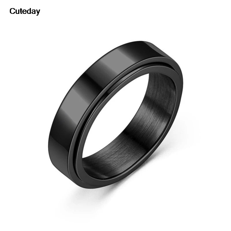 Stainless Steel Anti-Anxiety Fidget Spinner Ring
