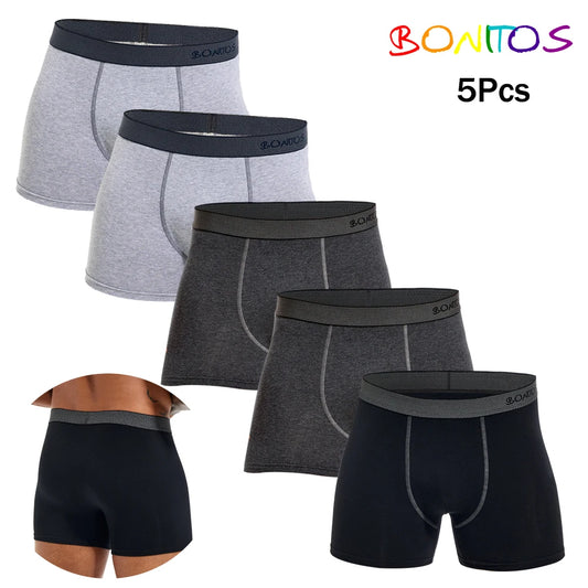 BONITOS Men's Cotton Printed Boxer Shorts Set (5 - Pair)