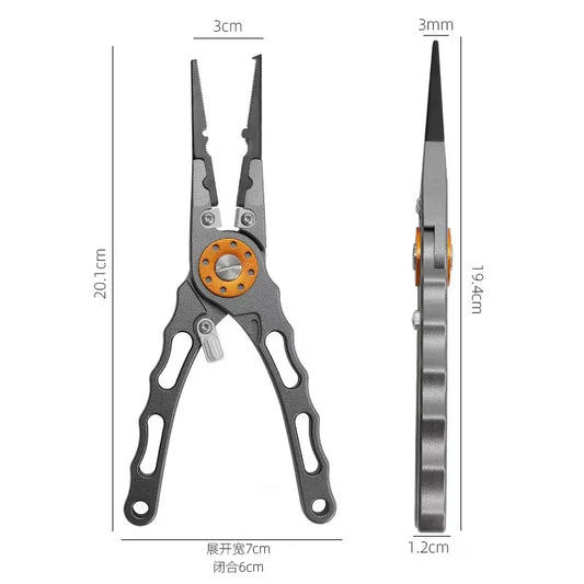 Multifunctional Aluminum Alloy Fishing Pliers & Hook Remover Tool