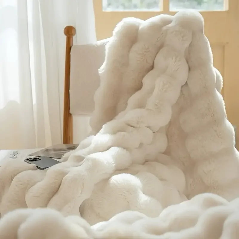 Faux Rabbit Soft Warm Fleece Blanket