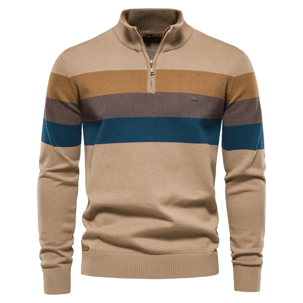Cotton Mock Neck Stand Collar Sweaters