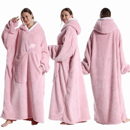 Extra Long Wearable Blanket Robe with Full Sleeves